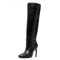 Stuart Weitzman Womens Luxecurve 100 Slouch Boots US 9B Black Leather NWOB