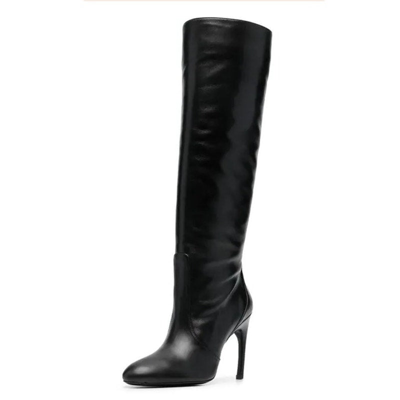 Stuart Weitzman Womens Luxecurve 100 Slouch Boots US 9B Black Leather NWOB