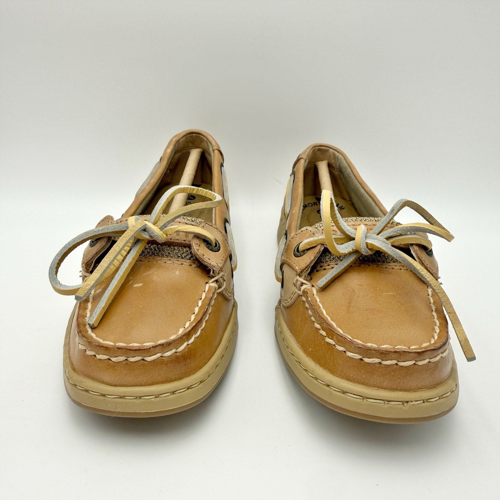 Sperry Womens Angelfish Boat Shoes Size 5.5 M Cognac Brown Leather NIB