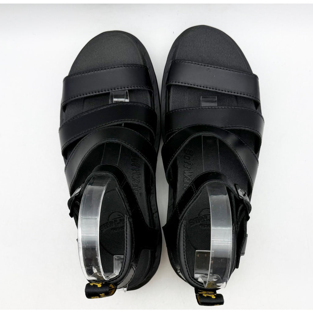 Dr. Martens Womens Blaire Sandals US 9 EU 41 Black Vegan Leather Platform NWOB