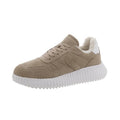 Steve Madden Womens Shereen-Fur Lined Sneakers US 7.5 EU 38 Taupe Grey Suede NIB