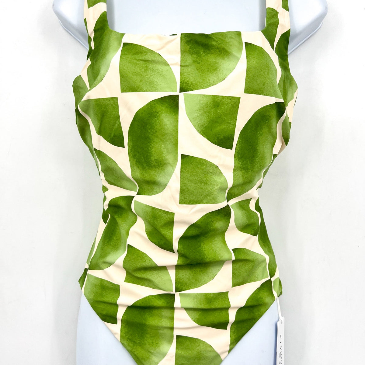 Seafolly Women's Sunray One Piece Swimsuit Size 12 DD Sage Green Geometric NWT