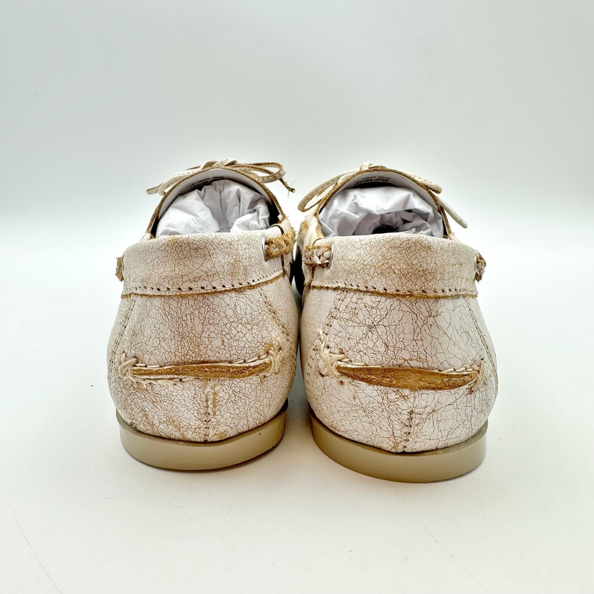 Lucky Brand Womens Timini Studded Loafers Size 8 Distressed White Leather NIB