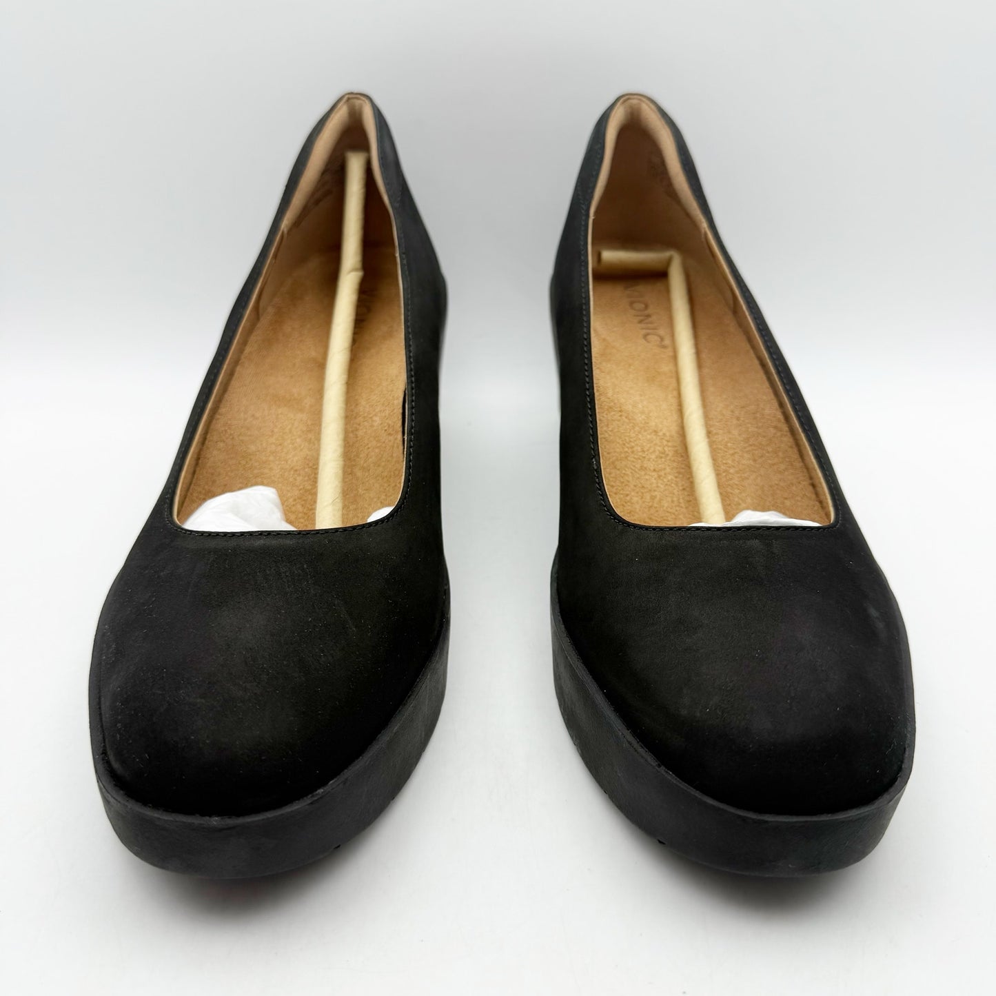 VIONIC Womens Sereno Wedge Heels US 10 M EU 41 Black Nubuck Leather NIB