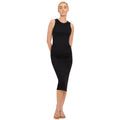 MICHAEL STARS Women's Wren Ribbed Midi Dress Large Black Stretch Sleeveless NWT