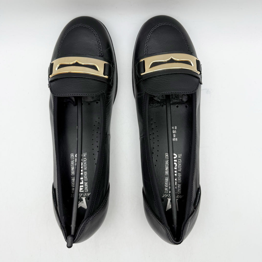 Mephisto Womens Electra Flats EU 38.5 US Size 8.5 Black Leather NIB