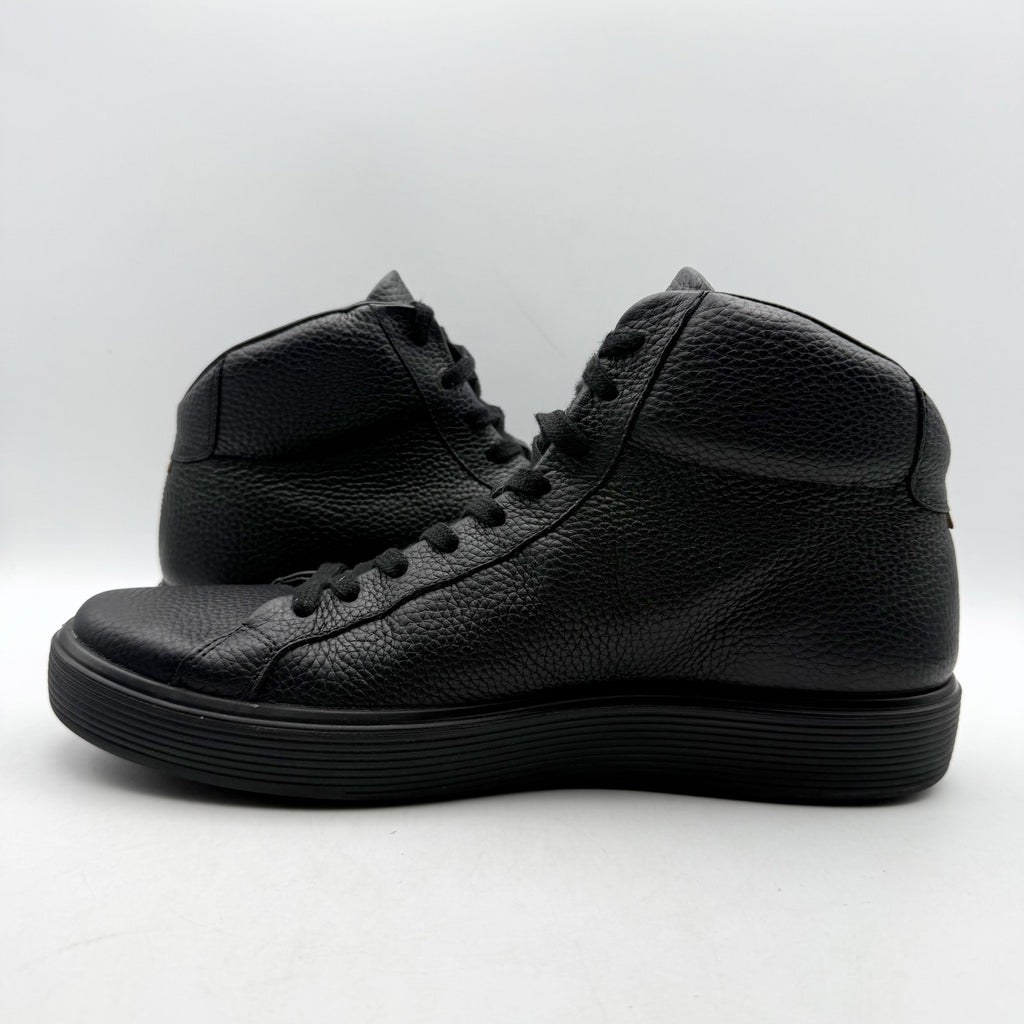 ECCO Mens Soft 60 Premium High-Top Sneakers EU 43 US 9.5 Black Leather NWOB