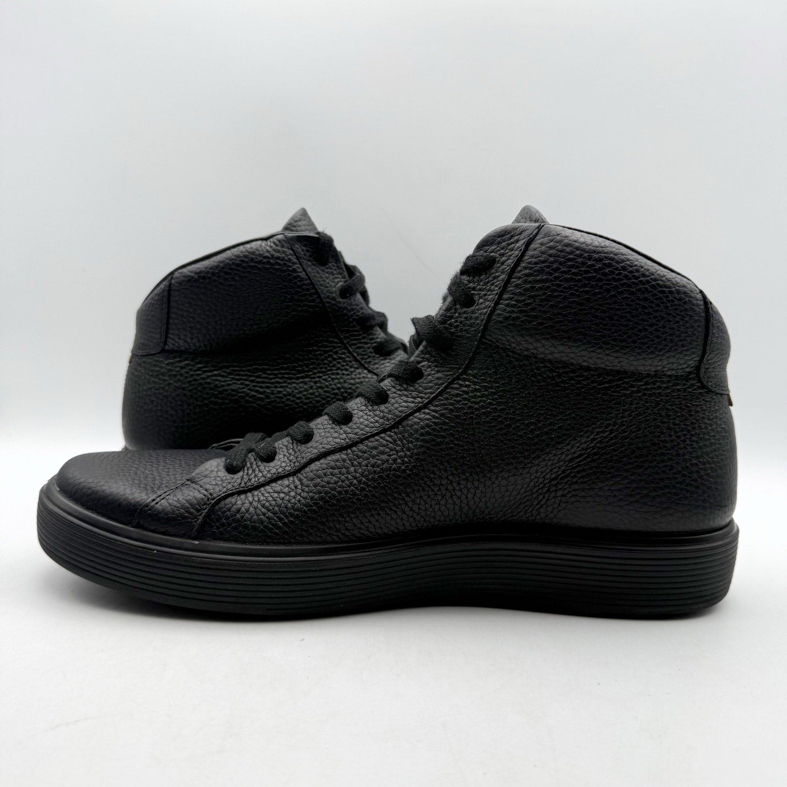ECCO Mens Soft 60 Premium High-Top Sneakers EU 43 US 9.5 Black Leather NWOB