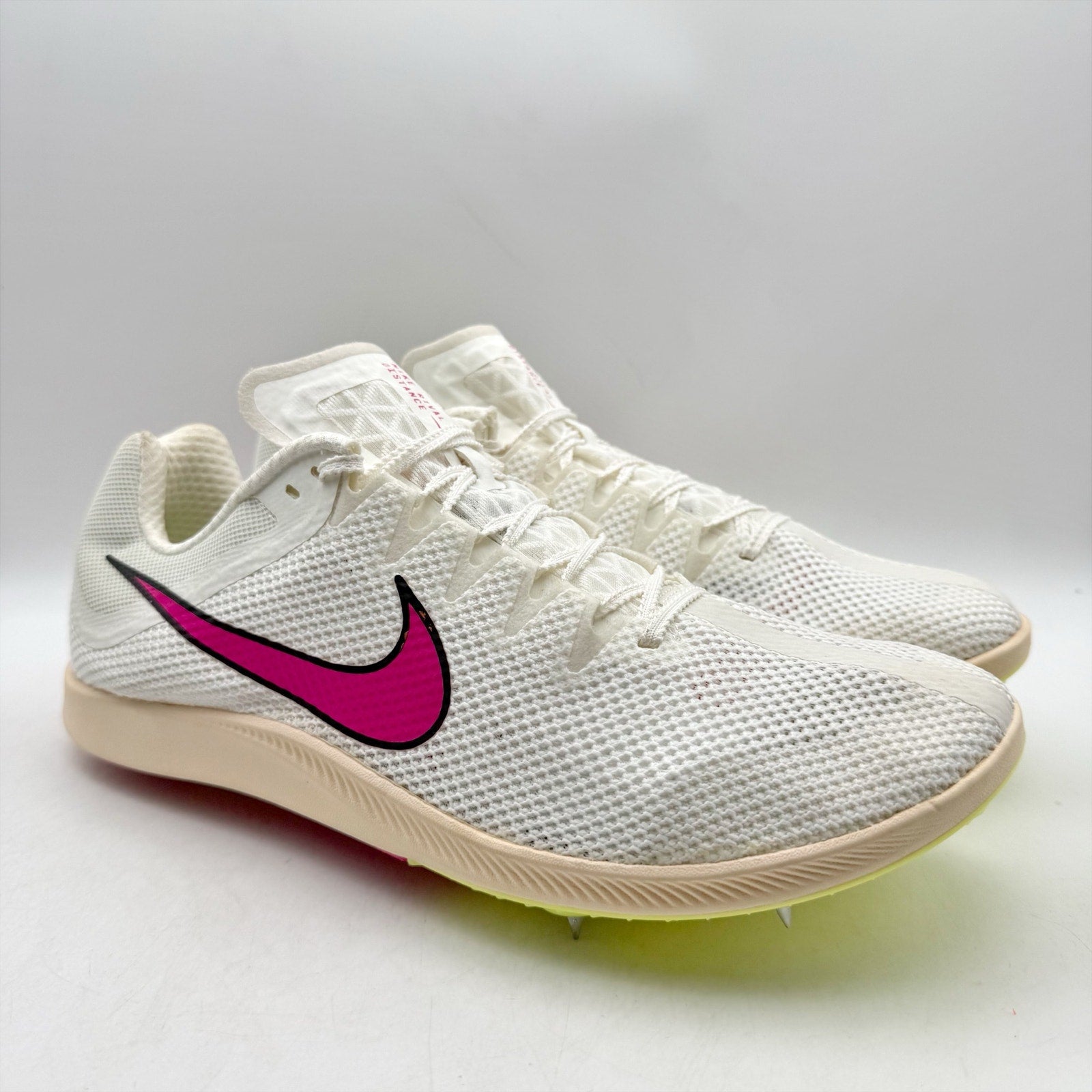 Nike Mens Zoom Rival Distance Track and Field Shoes US 12 White Pink DC8725 NWOB
