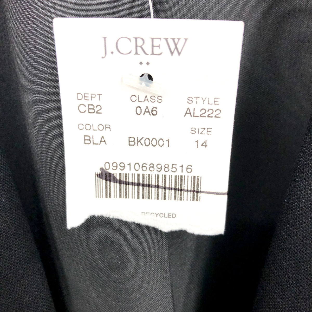J.Crew Womens One-Button Holland Blazer Size 14 Black Linen-blend AL222 NWT