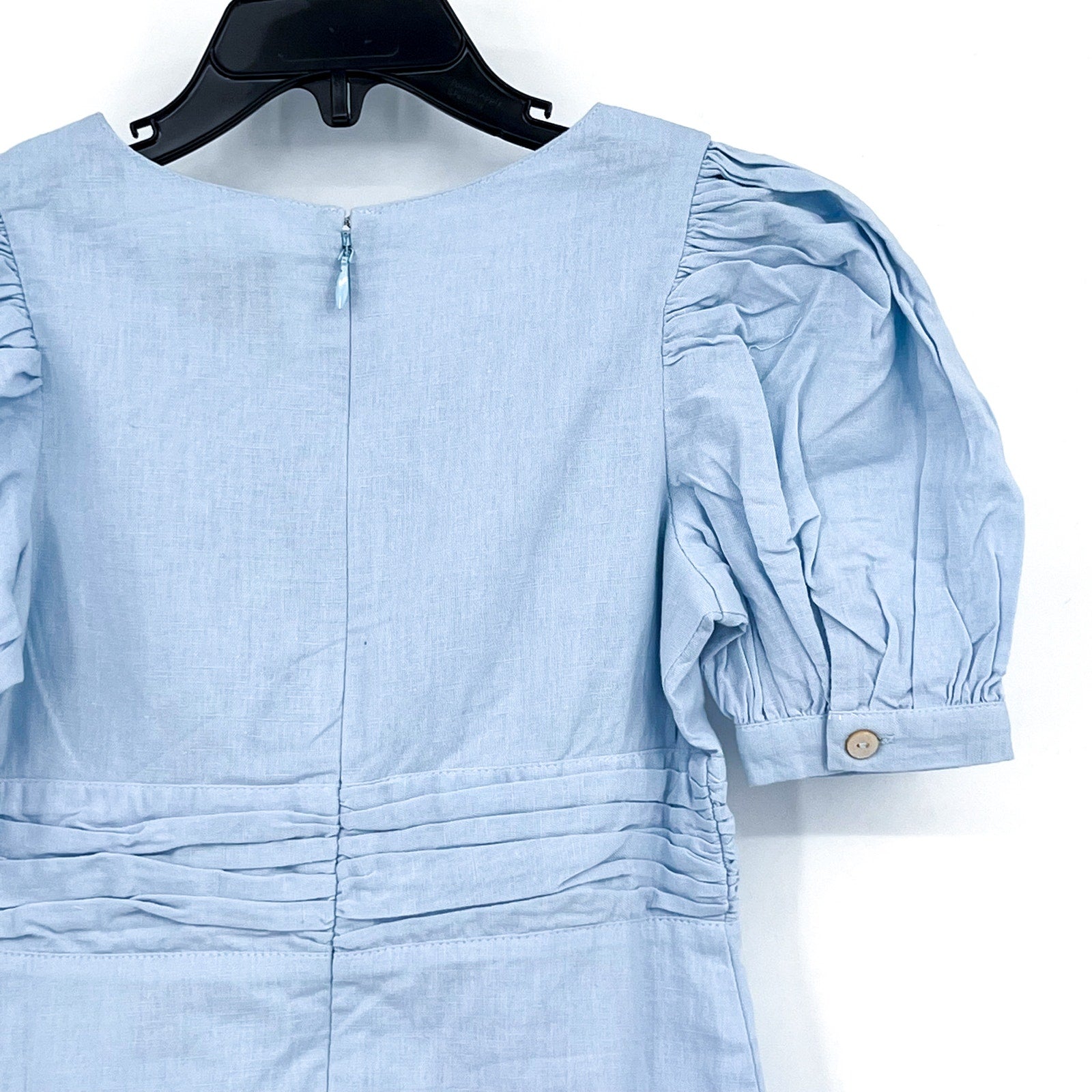 BARDOT JUNIOR Girl's Sky Mini Dress Size 5 Sky Blue Short Cotton Flax NWT