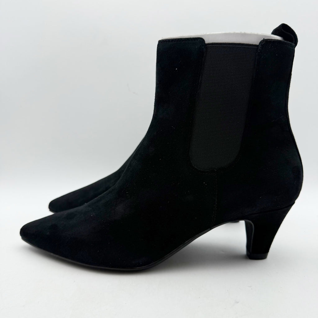 Dune London Womens Obvious Ankle Bootie EU 40 US 10 Black Suede NIB