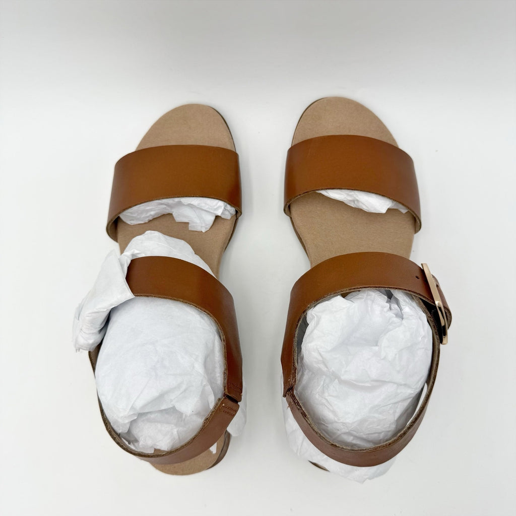 Munro Womens Cleo Double Strap Sandals Size 6.5 M Saddle Brown Leather NIB