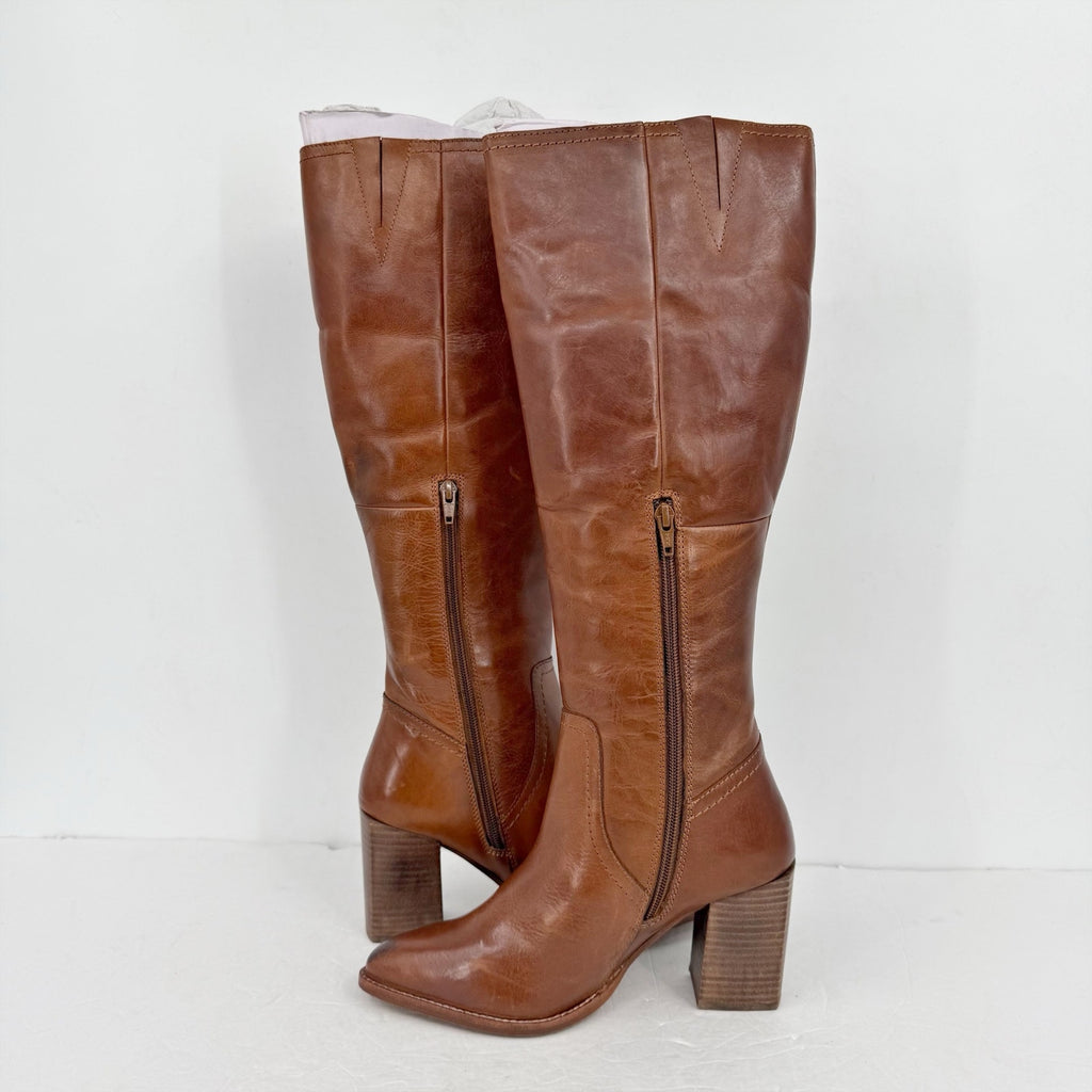 Diba True Womens True Do Knee High Boots Size 6.5 M Brown Leather NWOB