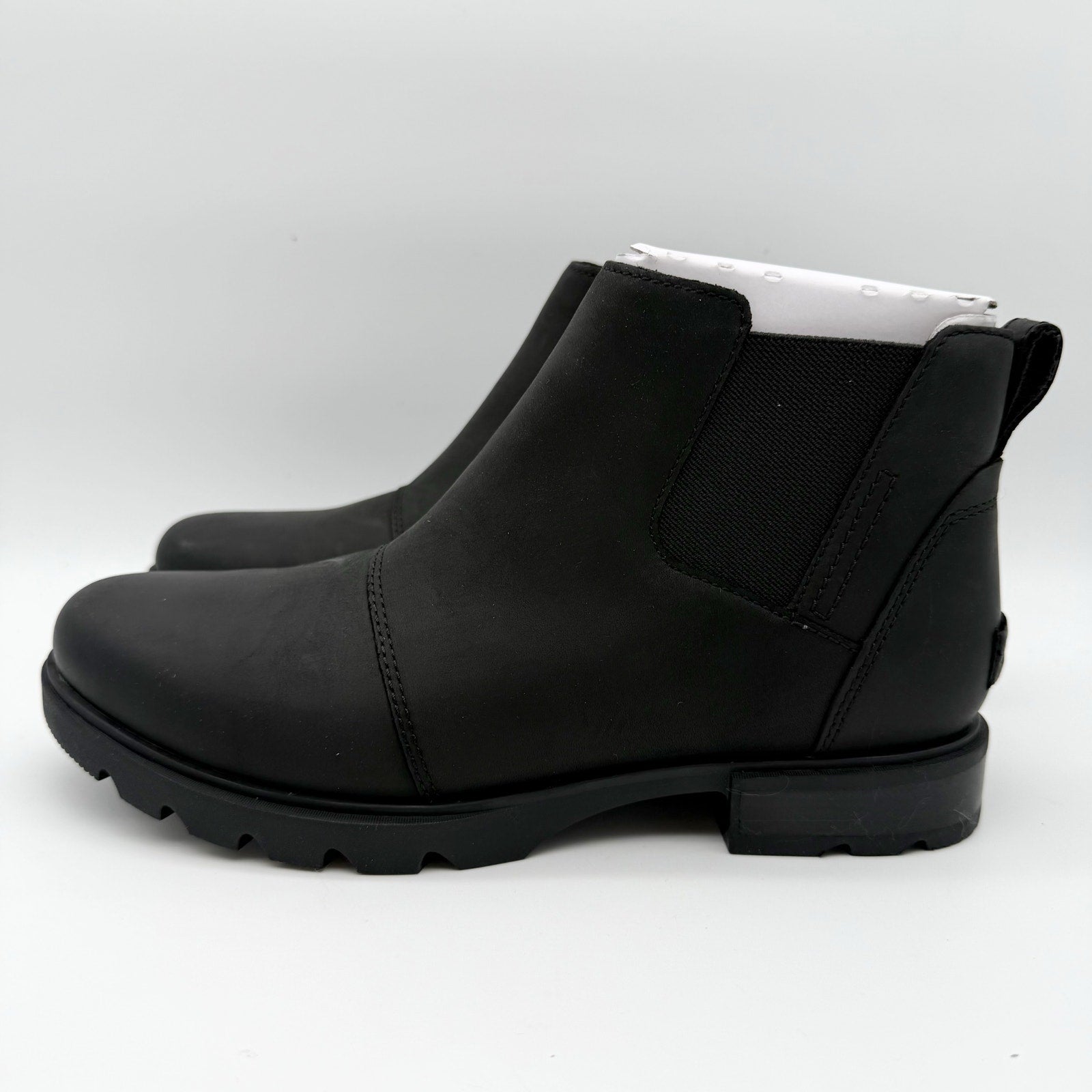 Sorel Womens Emelie lll Zip Bootie US 8.5 EU 39.5 Black Leather Waterproof NIB