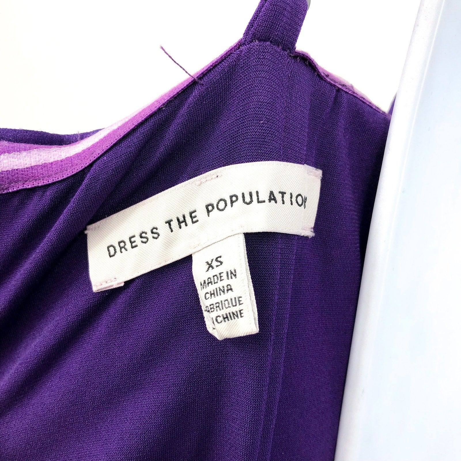 DRESS THE POPULATION Square Neck Sequin Dress XS Purple/Multi NWOT