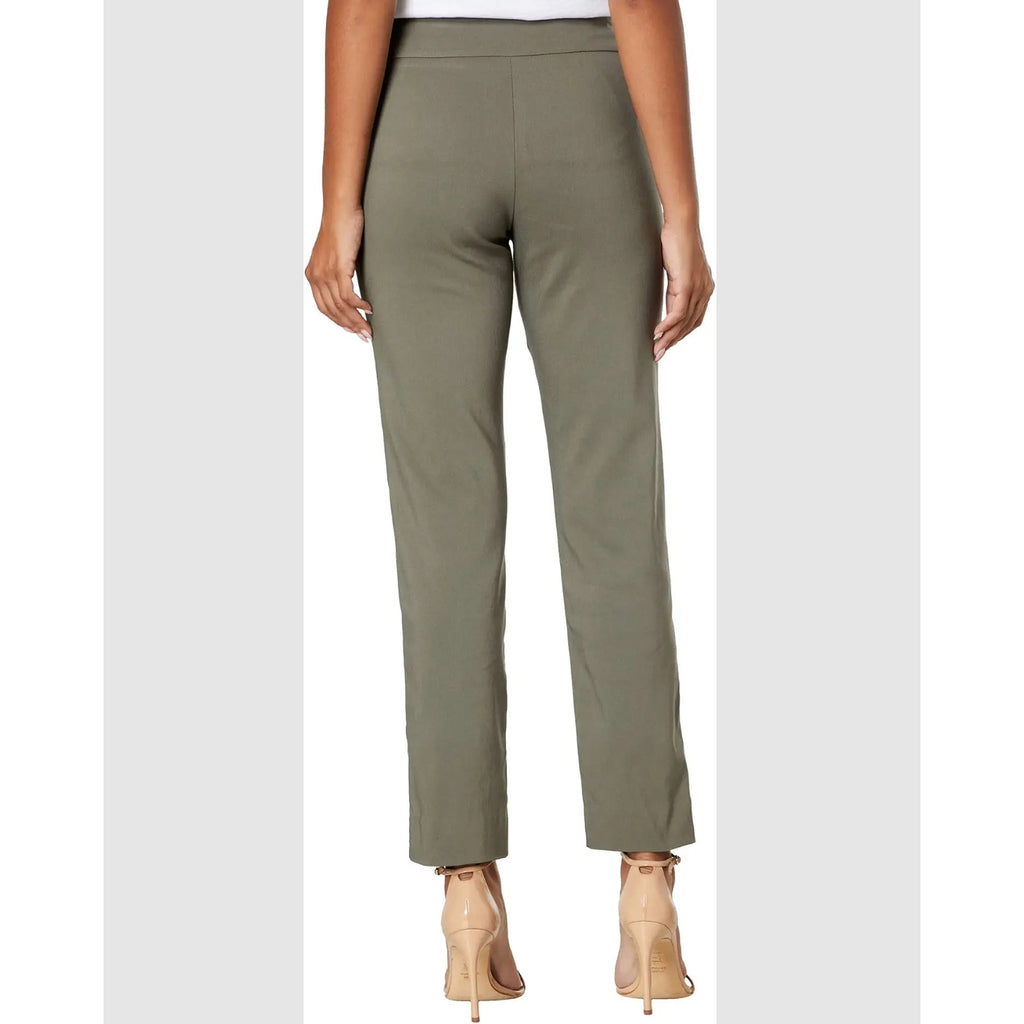 KRAZY LARRY Women's Pull-On Ankle Pants Size 6 Green Olive High Rise Stretch NWT