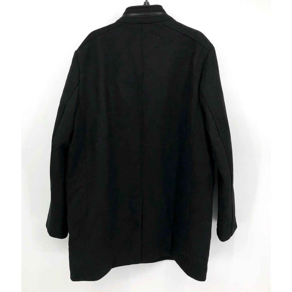 KENNETH COLE Mens Walker Jacket XXL Black Wool Blend Collared Car Coat NWOT