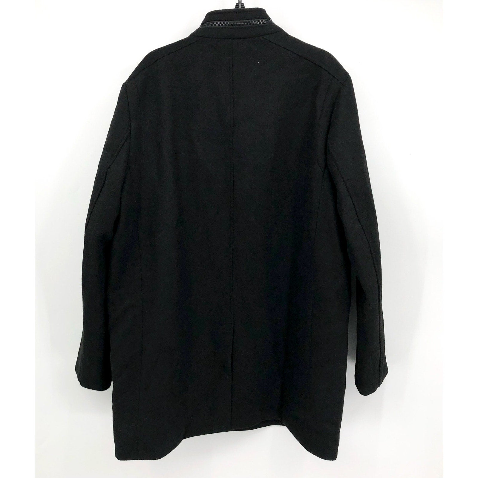 KENNETH COLE Mens Walker Jacket XXL Black Wool Blend Collared Car Coat NWOT