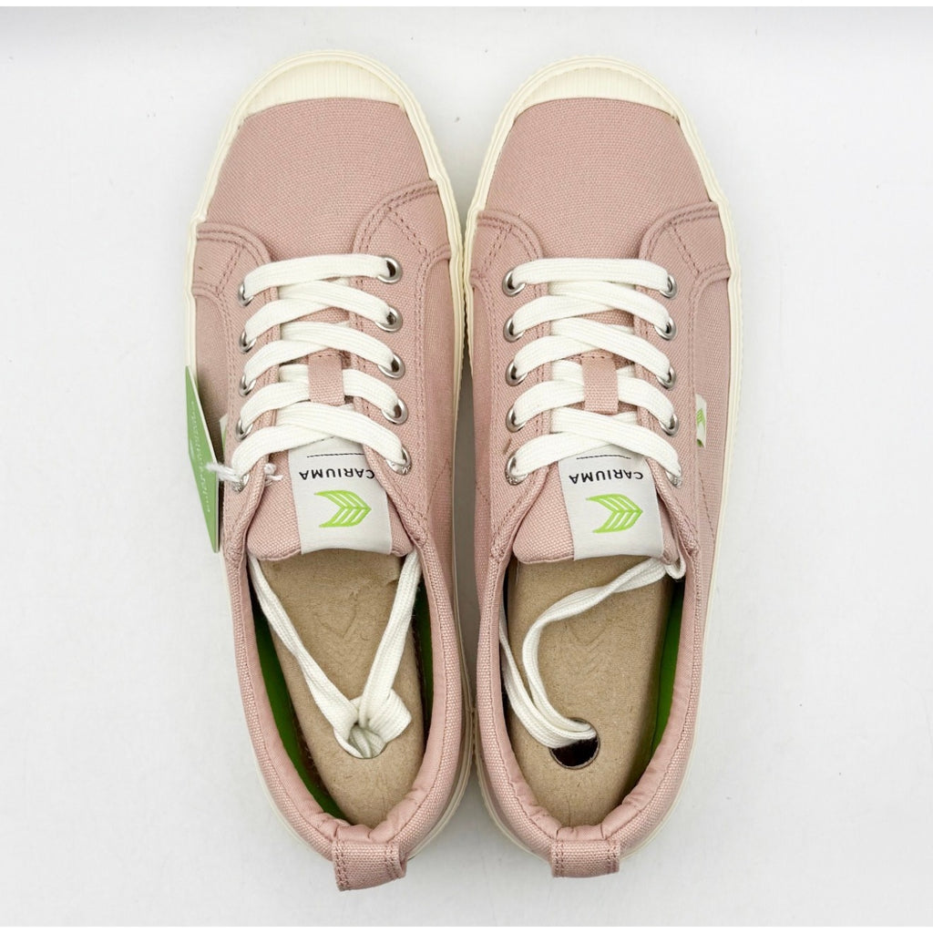 Cariuma Womens OCA Low Casual Sneakers Size 8 Rose Pink White Canvas NIB