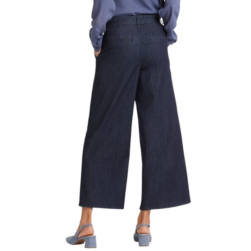 NYDJ Women's Mona Wide Leg Ankle Trouser Jeans Size 16 Deep Blue Rinse NWT