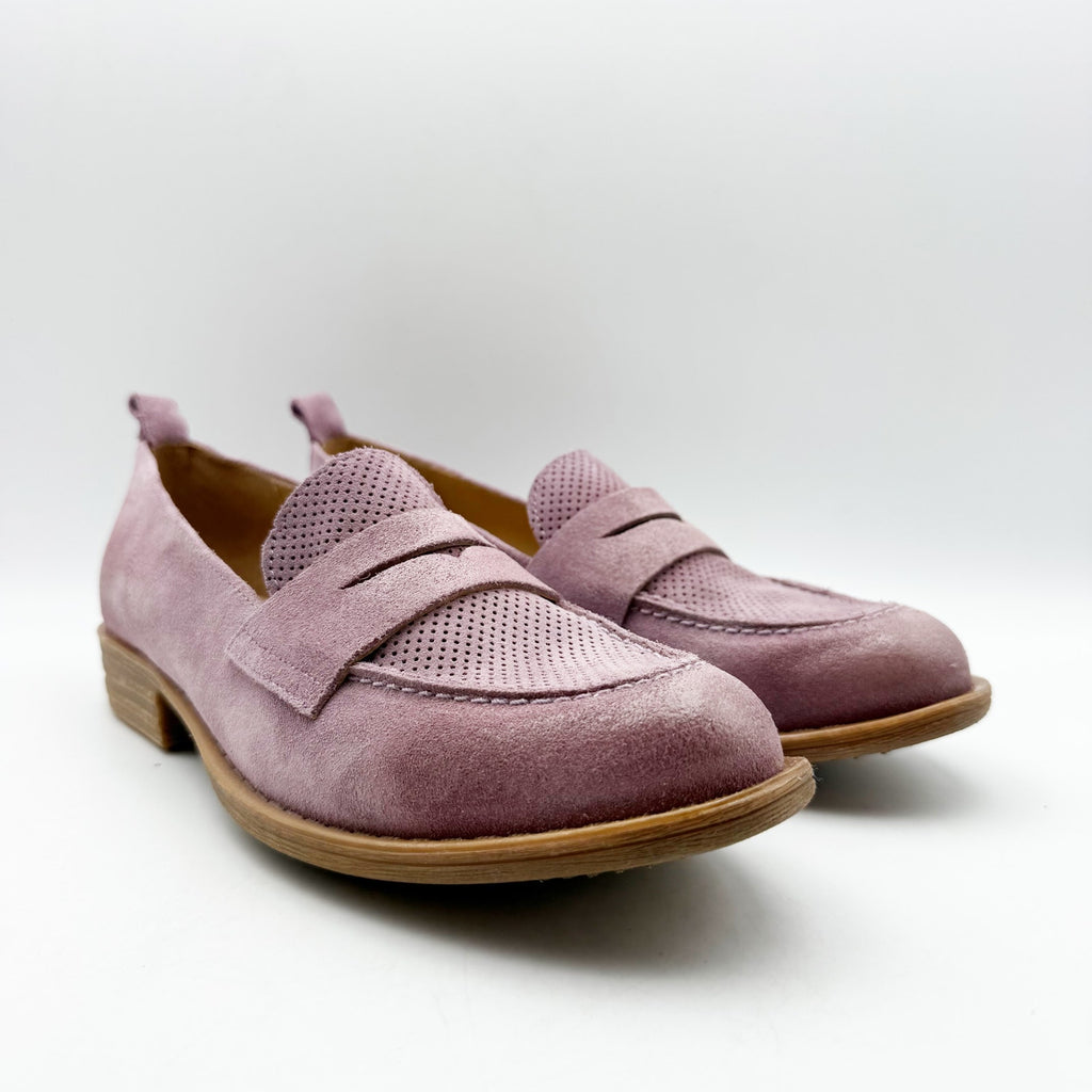 Miz Mooz Womens Gracie Loafer Size EU 39 US 8.5 Purple Suede Pump Heeled NIB