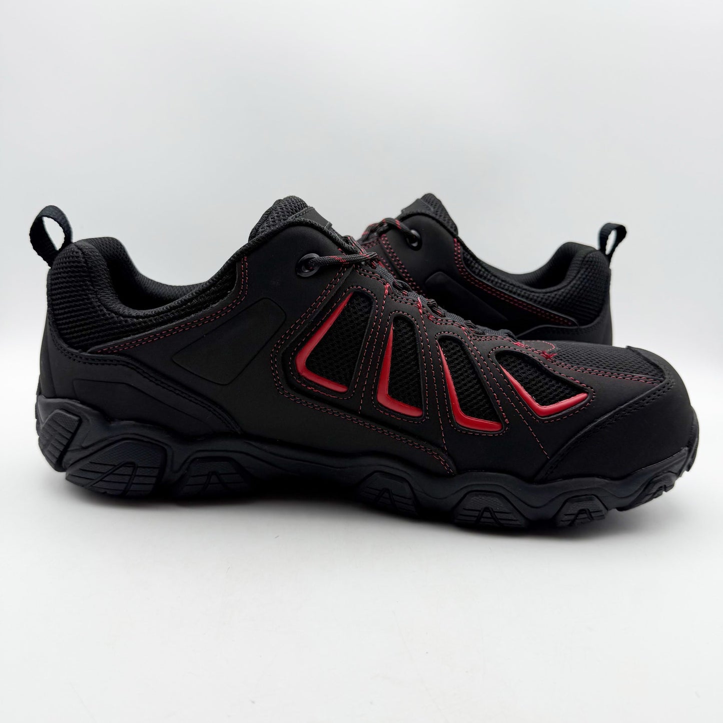 Thorogood Mens Crosstrex SD Composite Toe Shoes US 13 Wide Black Red Leather NIB