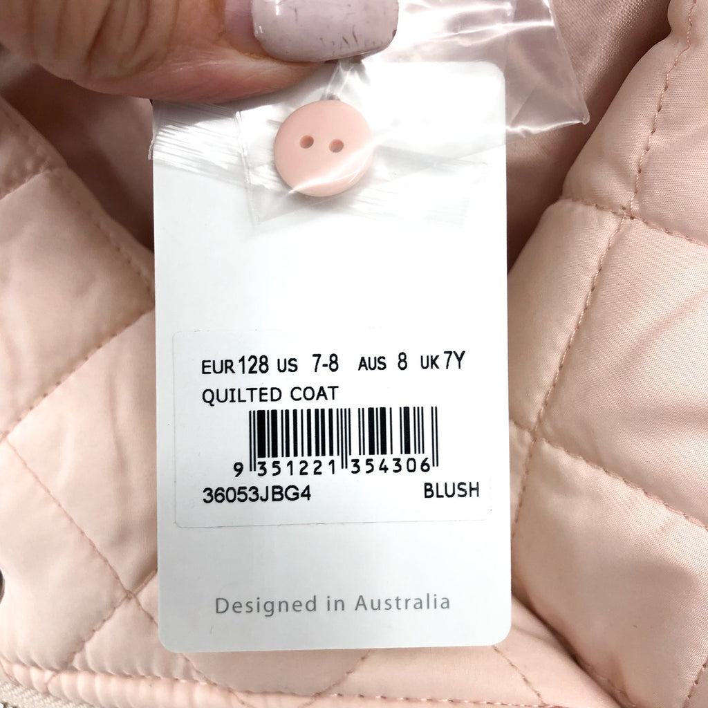 BARDOT JUNIOR Girl's Grace Quilted Coat Size 7/8 Pink Blush NWT