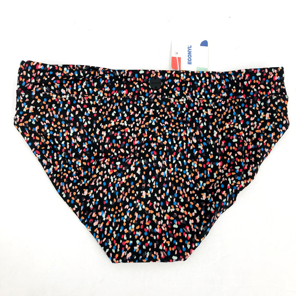 PRANA Women's Summer Wave Banded Bikini Bottoms XS Black Alotta Dots NWT