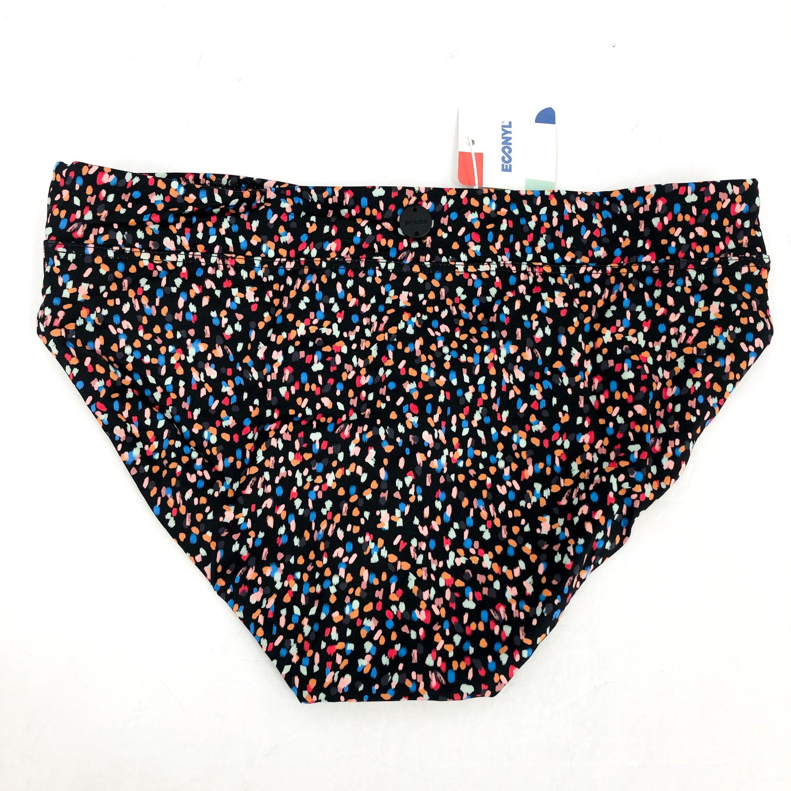 PRANA Women's Summer Wave Banded Bikini Bottoms XS Black Alotta Dots NWT