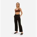 Everlane Womens The Easy Pant Size 2 Elastic Waist Straight Leg Chino Black NWT