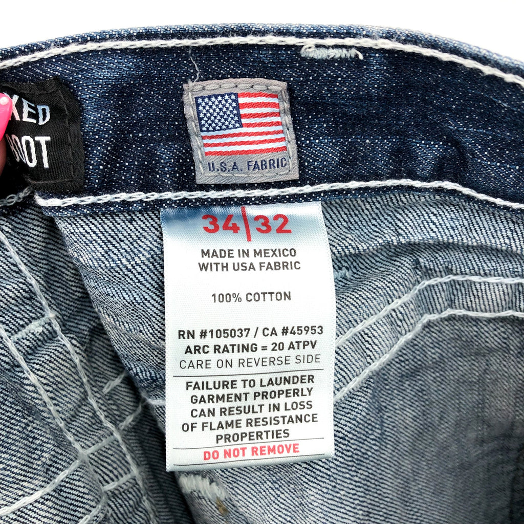 ARIAT Men's FR M4 Relaxed Ridgeline Boot Cut Jeans 34x32 Glacier Blue Denim NWT