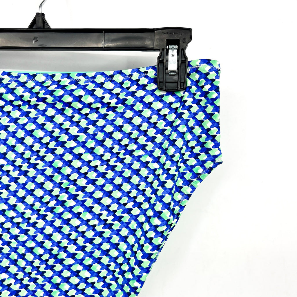 TOMMY BAHAMA Mosaic Bikini Bottoms Medium Beach Glass Blue Palm Modern NWT