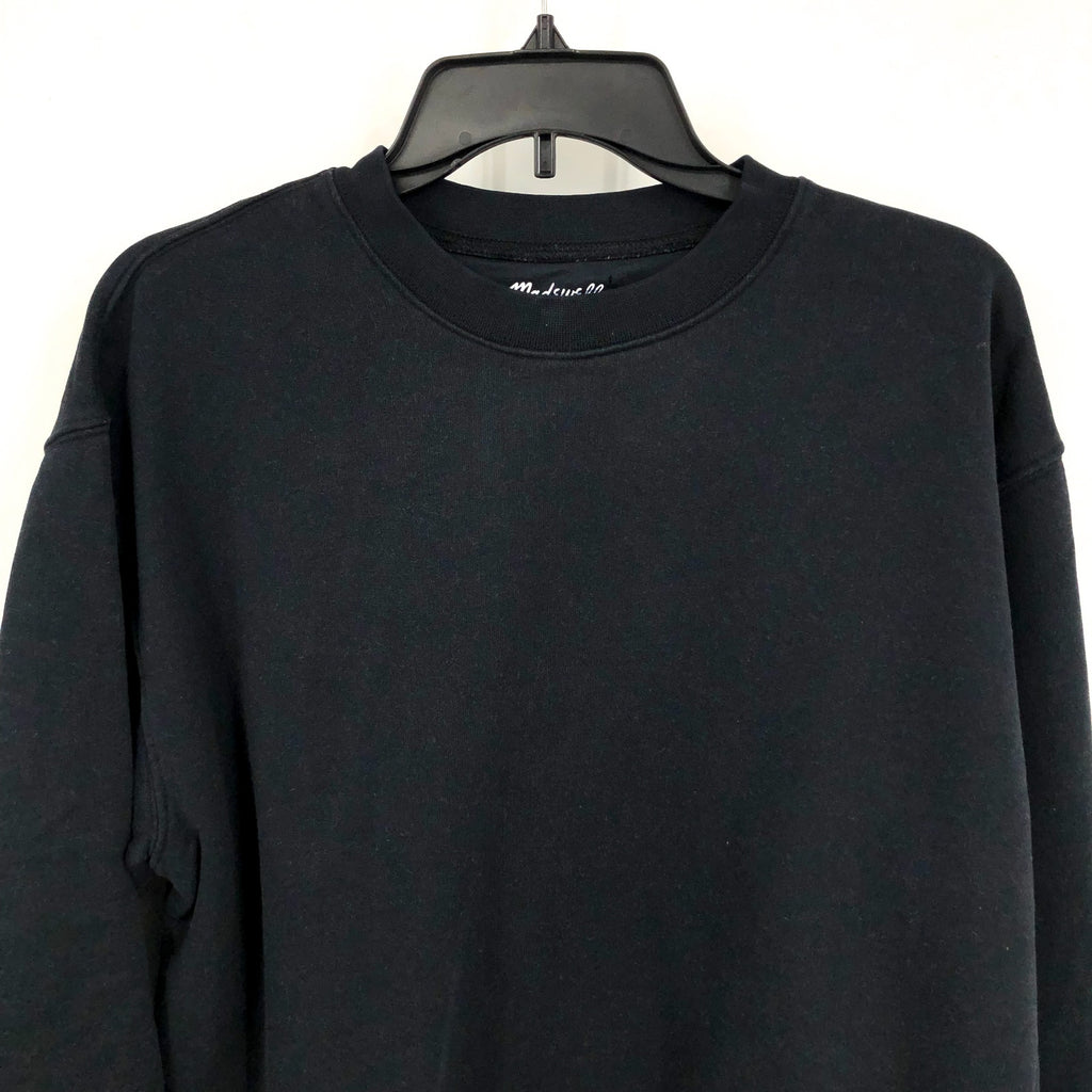 MADEWELL Woodland Reverse Crew Neck Sweatshirt Small True Black NK077 NWOT