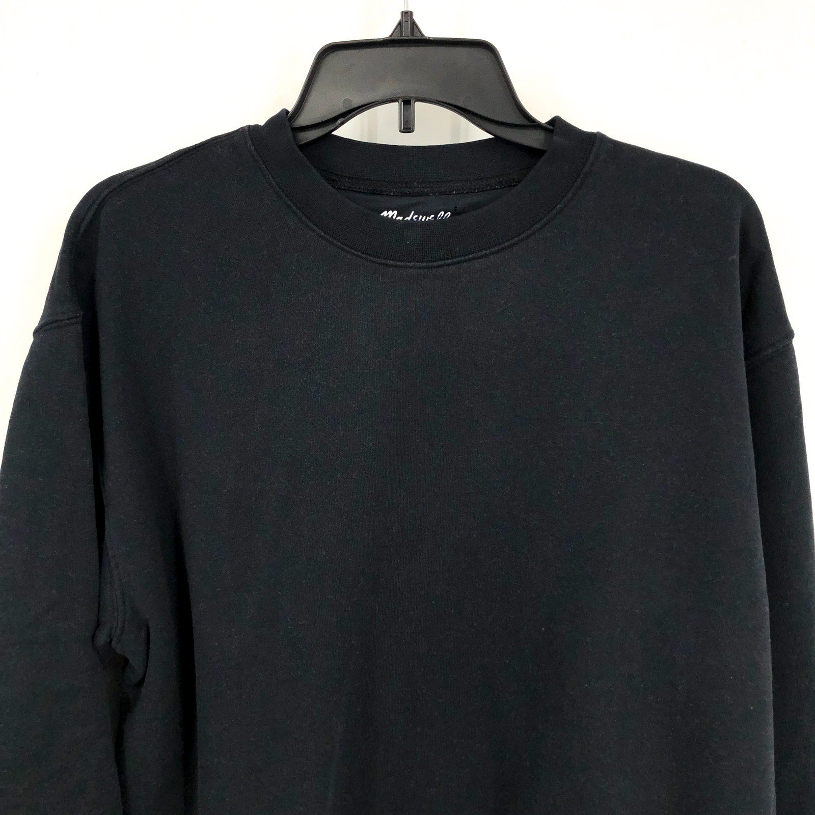 MADEWELL Woodland Reverse Crew Neck Sweatshirt Small True Black NK077 NWOT