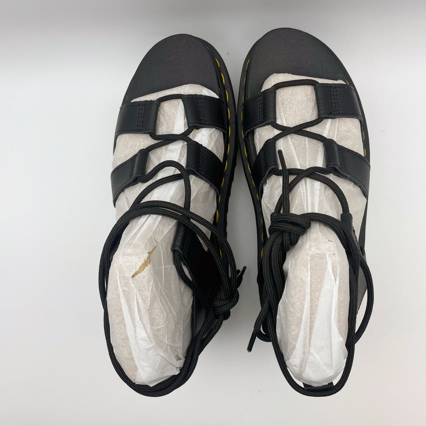 Dr. Marten Women Nartilla Long Platform Strappy Lace Sandal US 7 EU 38 Black NIB