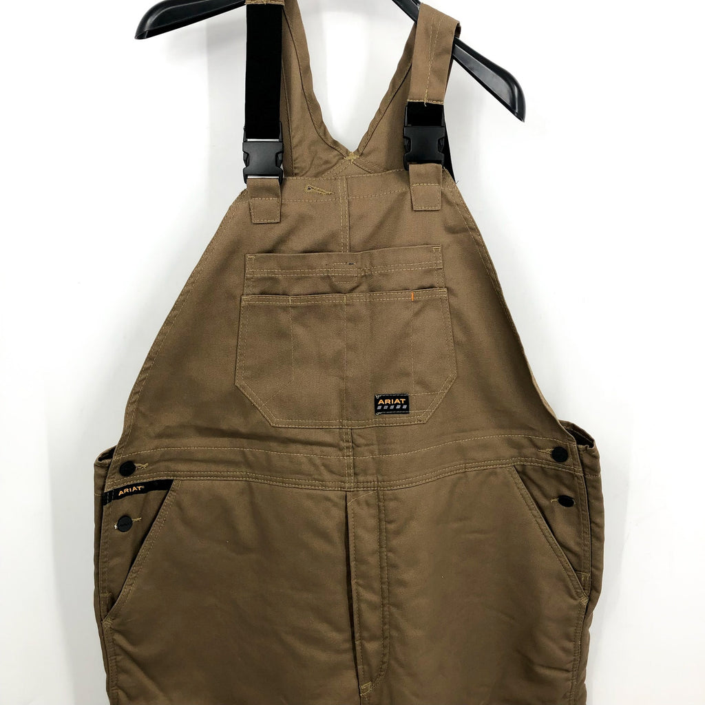 ARIAT Men's Rebar Duracanvas Insulated Bib Overalls XXL Tan Khaki NWT