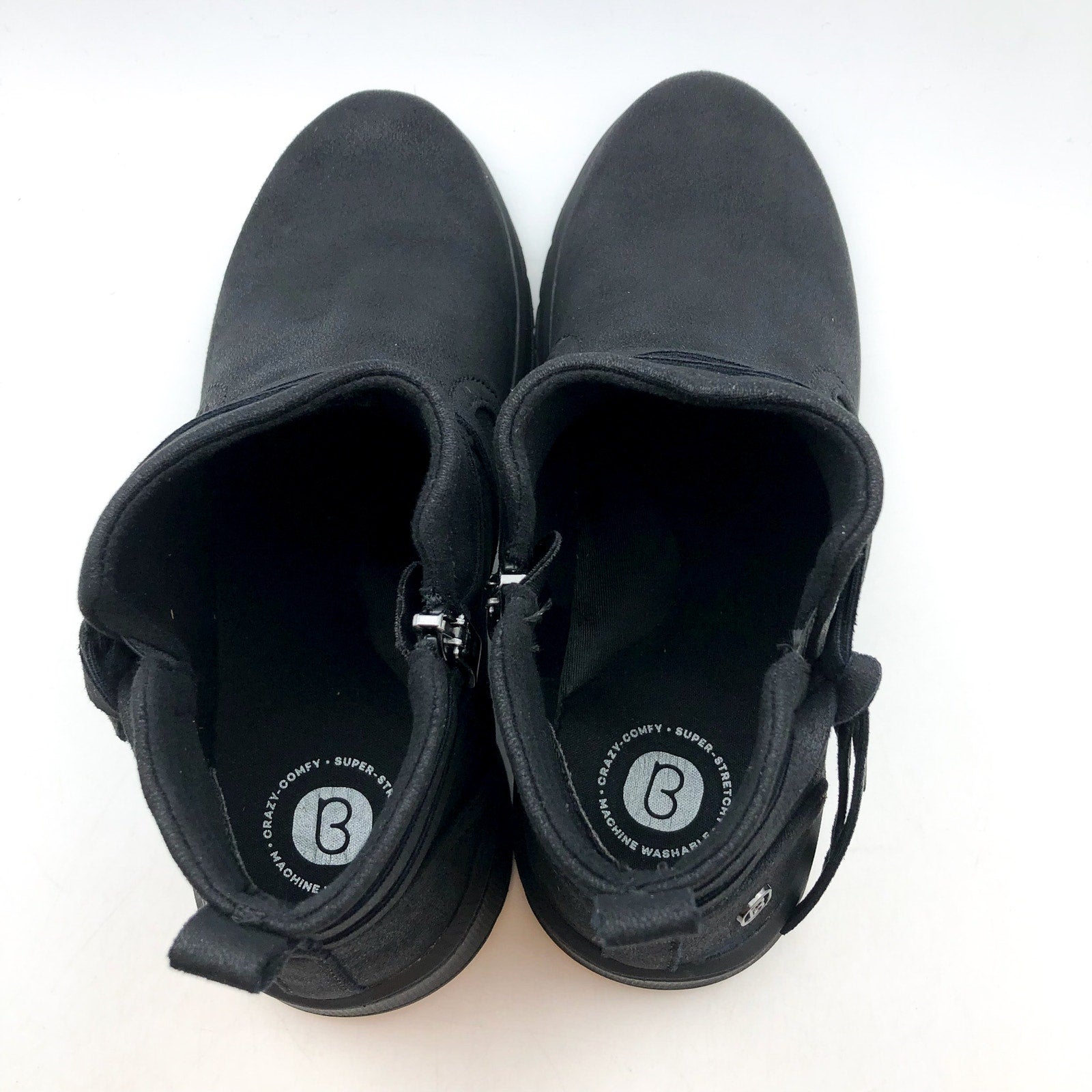 BZEES Womens Gusto Ankle Booties US 8 Wide EU 38.5 Black Fabric Wrap Tassel NIB
