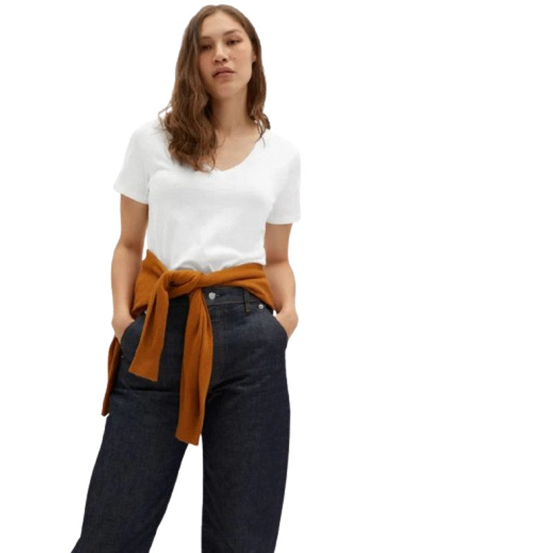 EVERLANE Women's The Organic Cotton V-Neck Tee Small White Short Sleeve NWT