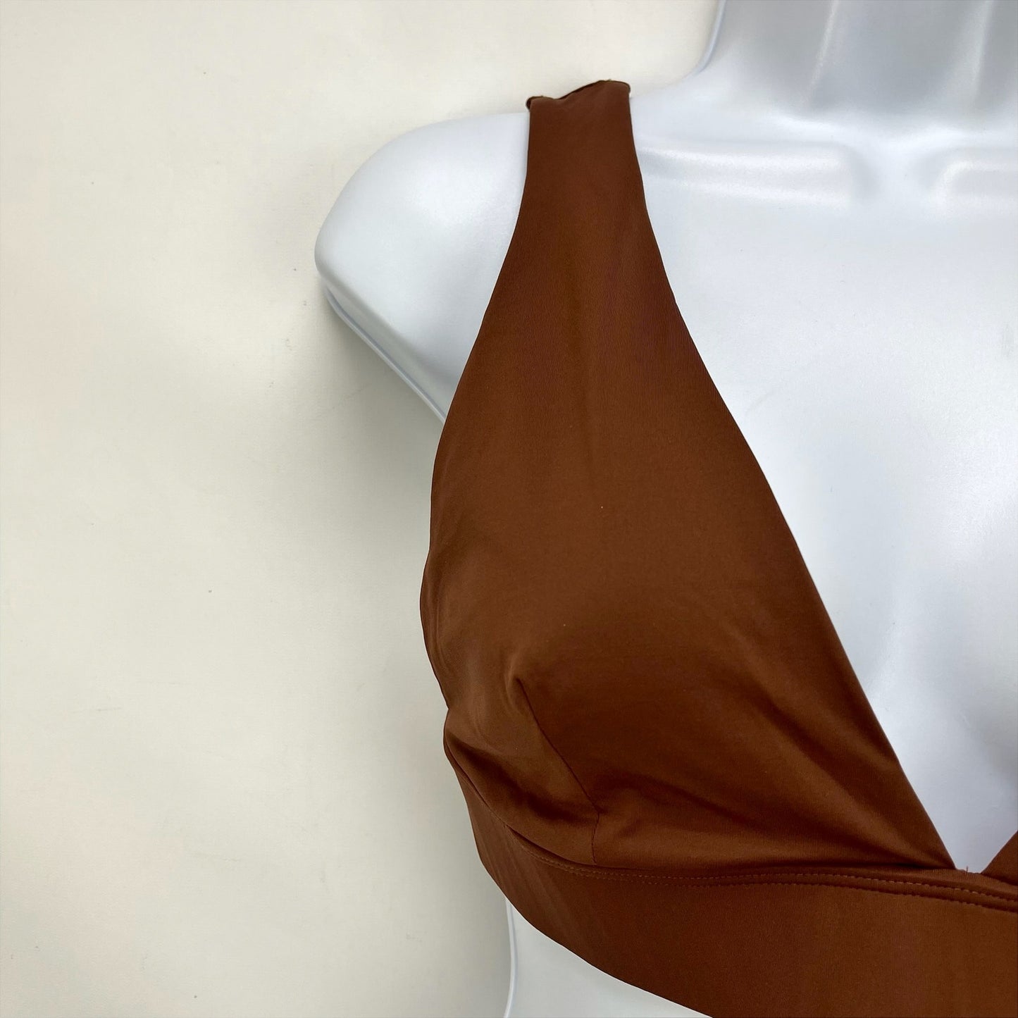 Everlane Womens The Triangle Bikini Top XL Swimwear Brown NWT
