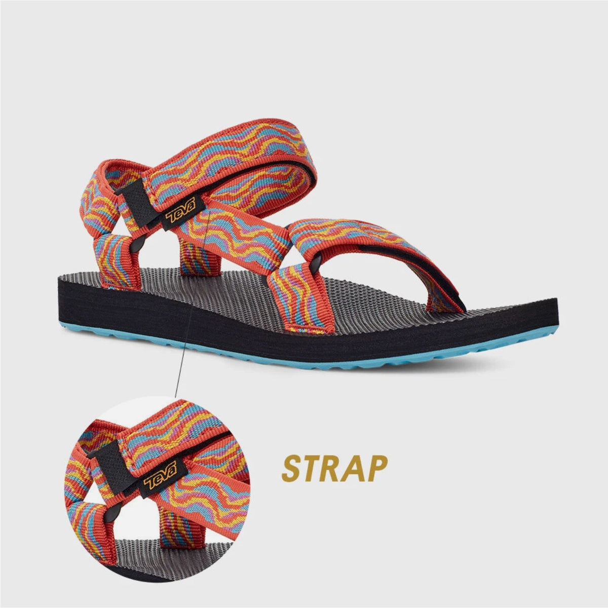 Teva Womens Original Universal Revive Sandals Size 6 EU 37 Orange Blue NIB