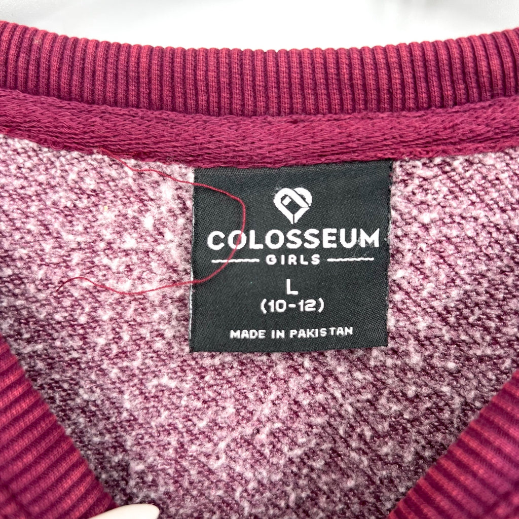COLOSSEUM Girls Mississippi State Crop Crewneck Sweatshirt Large Maroon Red NWT