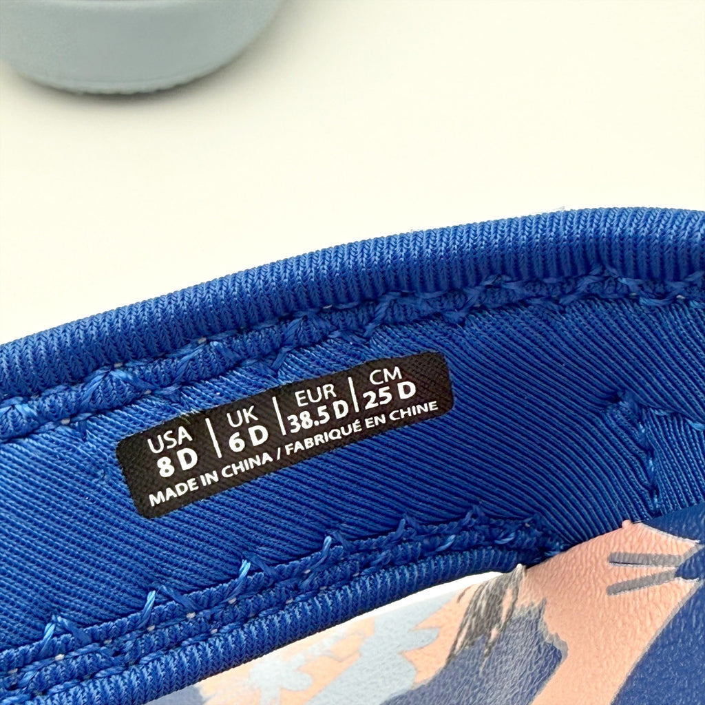 Spenco Womens Yumi Butterfly Sandals Size 8 WIDE Blue Pink Flip Flops NWOB