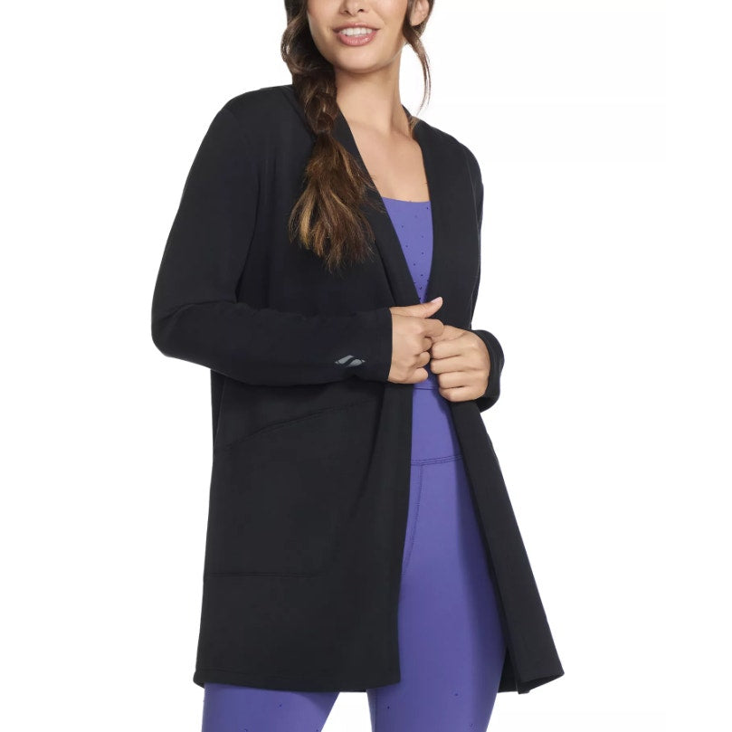 SKECHERS Women's Skechluxe Elevate Restful Hoodigan Jacket Medium Black NWT