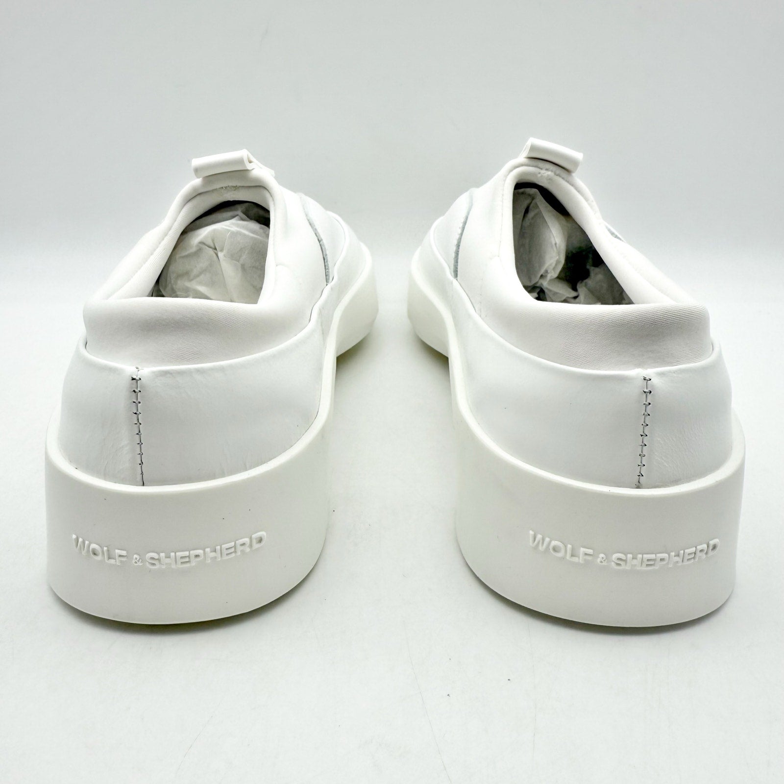 Wolf & Shepherd Womens Cruise Tre Slip On Sneakers US 8 EU 39 White Leather NIB