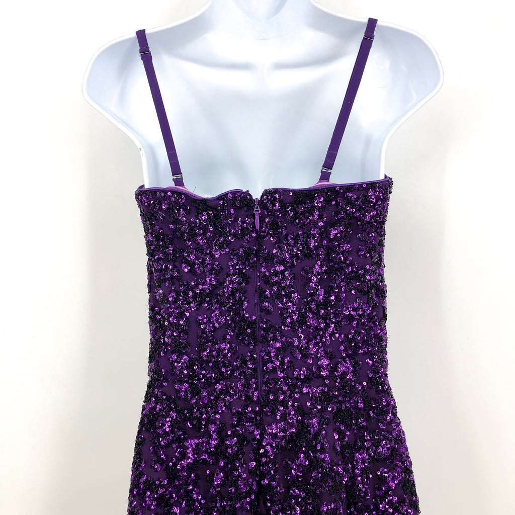 DRESS THE POPULATION Square Neck Sequin Dress XS Purple/Multi NWOT