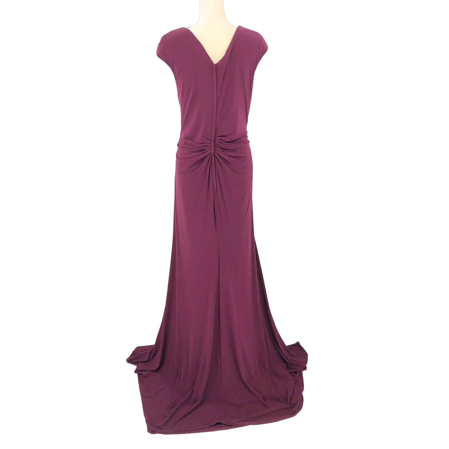 LA FEMME 29814 Women Knot Waist Jersey Evening Dress 18 Red Dark Berry NWT