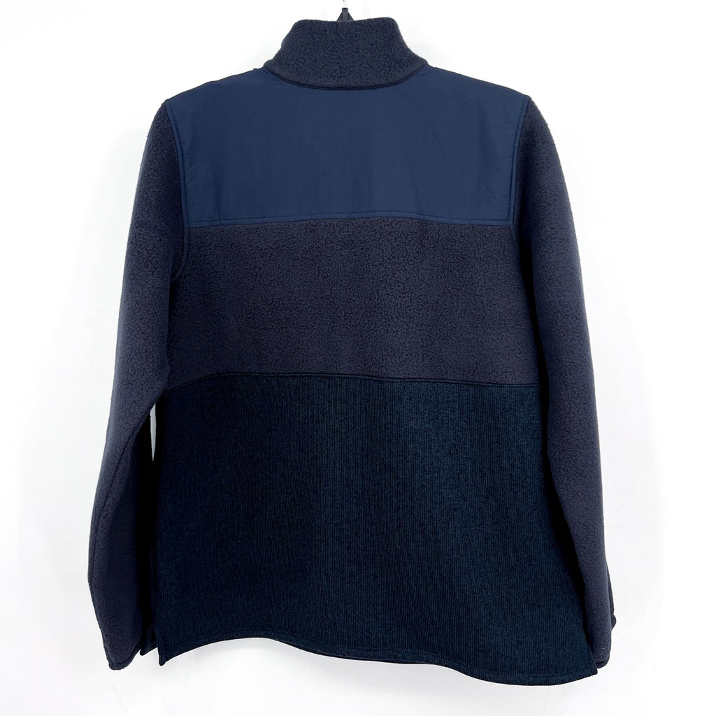 L.L. BEAN Men's Fleece Sherpa Hybrid Fleece Pullover Large Carbon Navy Blue NWT