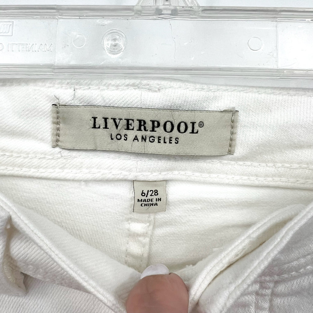 LIVERPOOL Women's Keeper Boyfriend Jeans US 6 SIZE 28 Bright White Cuff NWT