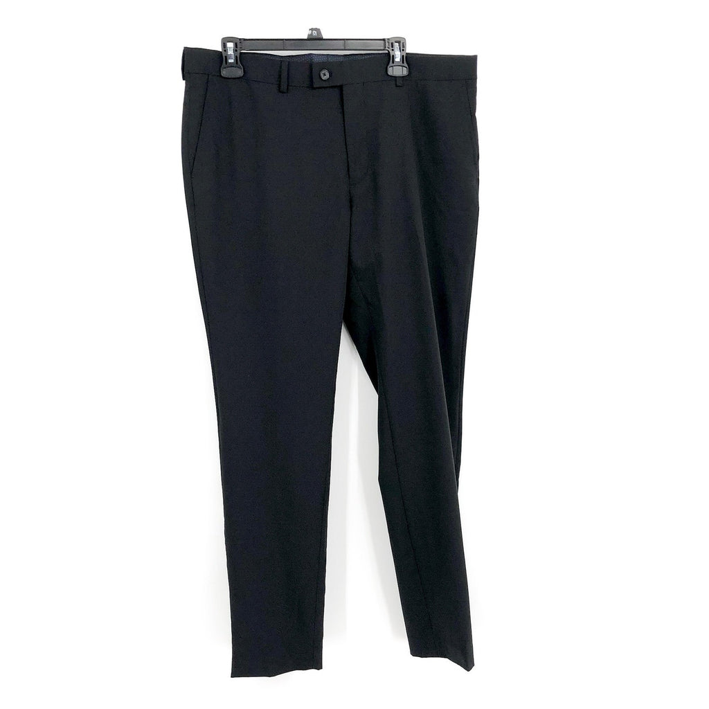 THE SAVILE ROW Men Brixton Suit Pants 36 x 33 Black Flat Front Slim Stretch NWOT
